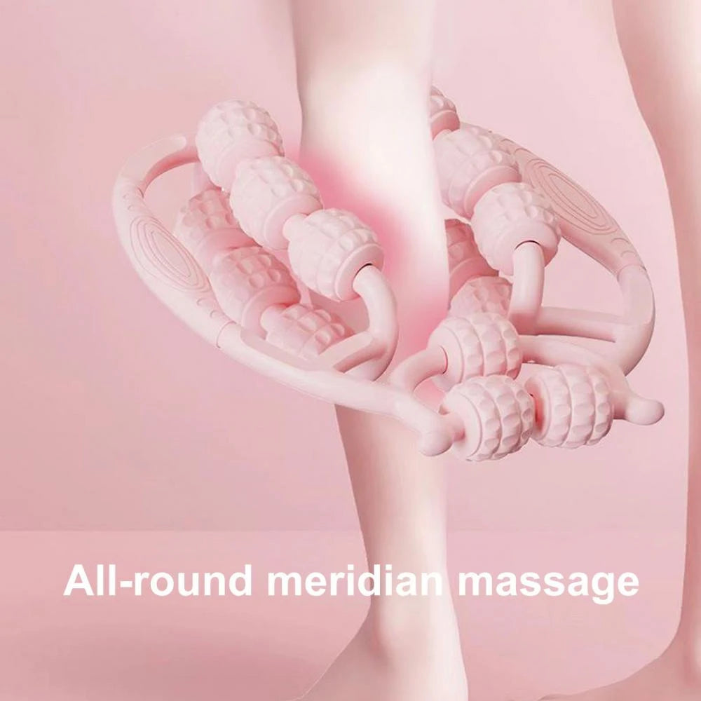 12-Wheel Manual Leg & Body Massage Roller – Full-Coverage Thigh, Calf & Arm Muscle Relief