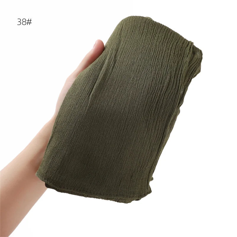 Women's Large Solid Polyester Hijab Scarf 80 x 190 cm (31.5 x 74.8 in) Long Muslim Headscarf Wrap Shawl Turban