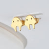 Cute Halloween Ghost Stud Earrings for Women – Stainless Steel Cartoon Minimalist Earrings (Black/Silver/Gold/Rose Gold)