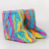 Women's Faux Fur Mid-Calf Snow Boots - Fluffy Plush Winter Warm Flat Outdoor Fashion Boots