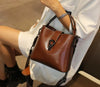 Genuine Oil-Wax Cowhide Bucket Bag for Women, Large Capacity Casual Crossbody Shoulder Tote