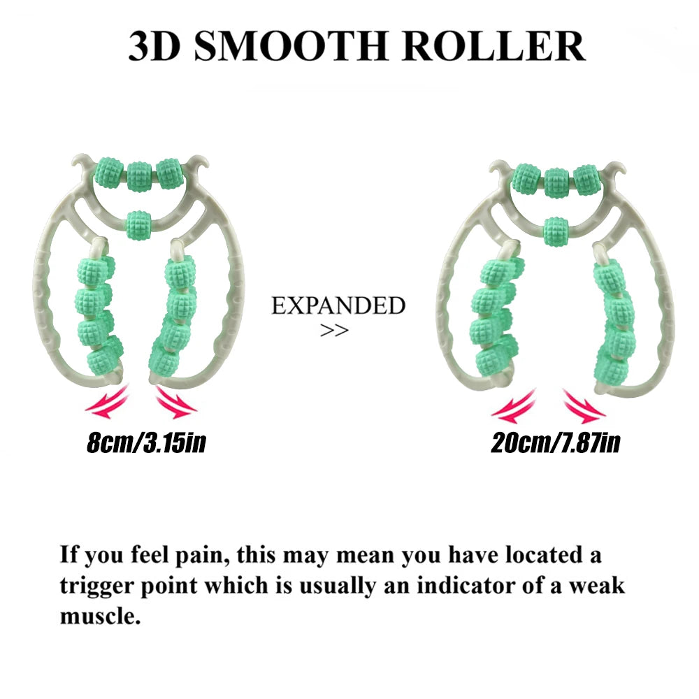 12-Wheel Manual Leg & Body Massage Roller – Full-Coverage Thigh, Calf & Arm Muscle Relief