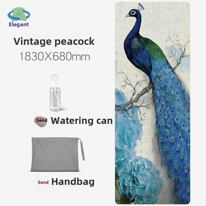 Suede Chamois Yoga Mat 183 x 68 cm (72 x 26.8 in) - Portable Foldable Non‑Slip Exercise Mat for Yoga, Dance & Jump Rope