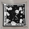 Twill Silk Square Scarf 90 x 90 cm (35.4 in) - Floral & Letter Print Women's Neck Kerchief Wrap