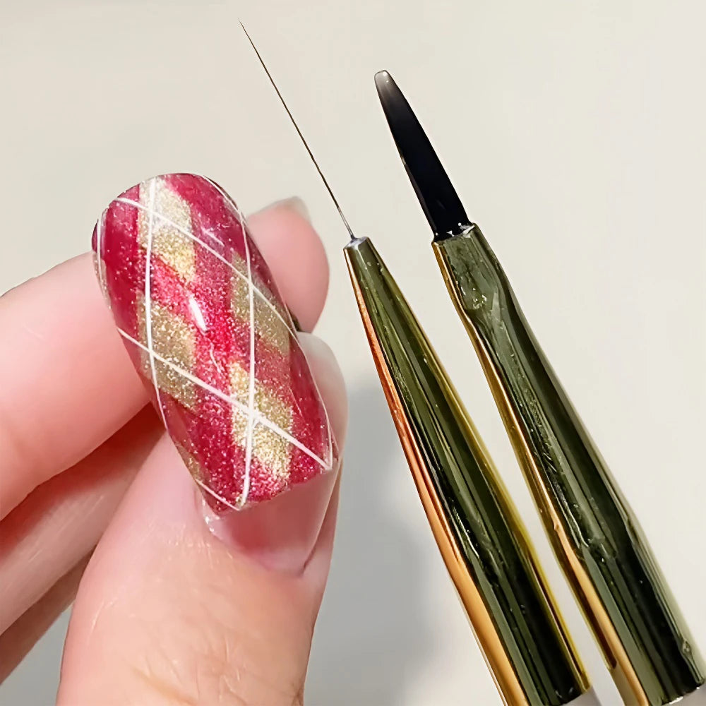 Plaid Nail Art Brush 0.5mm Fine Detail Brush for Tartan, Lines & Gel Acrylic Nails