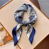 Luxury Satin Square Scarf 90 x 90 cm (35 x 35 in) – Polyester Twill Kerchief, Letter Print Sun-Protective Shawl for Women