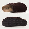 Women's Genuine Leather Suede Clogs with Soft Cork Footbed, Adjustable Buckle Strap Comfort Slip-On Mules