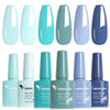 Hema-Free TPO-Free Gel Nail Polish 7.5ml, Glitter Jelly & Nude Shades, Soak-Off UV/LED Full Coverage French