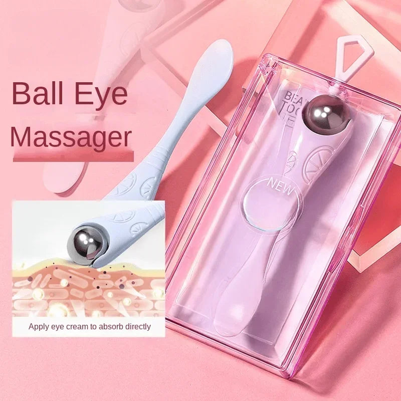 Double-Ended Eye Massage Roller – Gentle Manual Roll-On Under-Eye Massager for Puffiness & Dark Circles