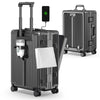 22-Inch (56 cm) Airline-Approved Carry-On Luggage – Aluminum Framed Suitcase with Front Laptop Compartment