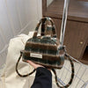 Retro Plaid Plush Woolen Shoulder Bag – Women's Casual Crossbody Tote