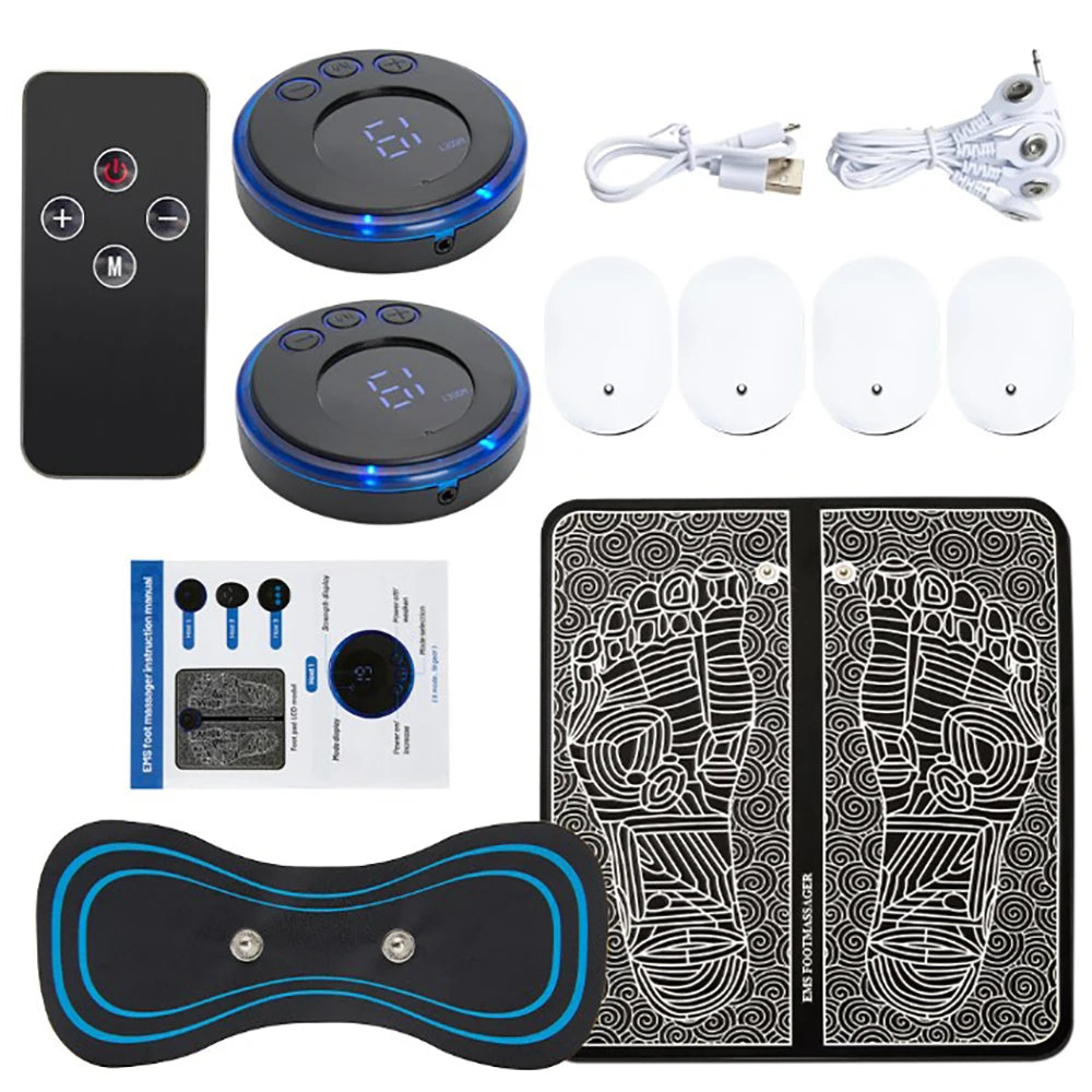 USB Rechargeable EMS Foot Massager Pad — Electric Electro-Stimulation Massage Mat for Muscle Relaxation & Improved Circulation