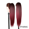 Long Ombre Blonde Synthetic Clip-In Braided Wavy Ponytail Hairpiece — Black to Brown Hair Extension