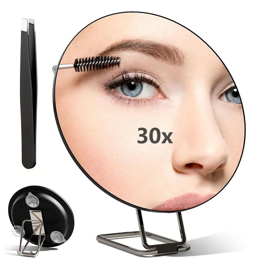 10x 20x 30x Blackhead Magnifying Mirror 3.5in (8.8cm) High-Definition Round Cosmetic Makeup Mirror with Suction Cups
