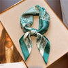 Luxury Satin Square Scarf 90 x 90 cm (35 x 35 in) – Polyester Twill Kerchief, Letter Print Sun-Protective Shawl for Women