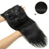 Natural Black Remy Clip-In Human Hair Extensions 7-Piece Set 12-24 in (30-60 cm)