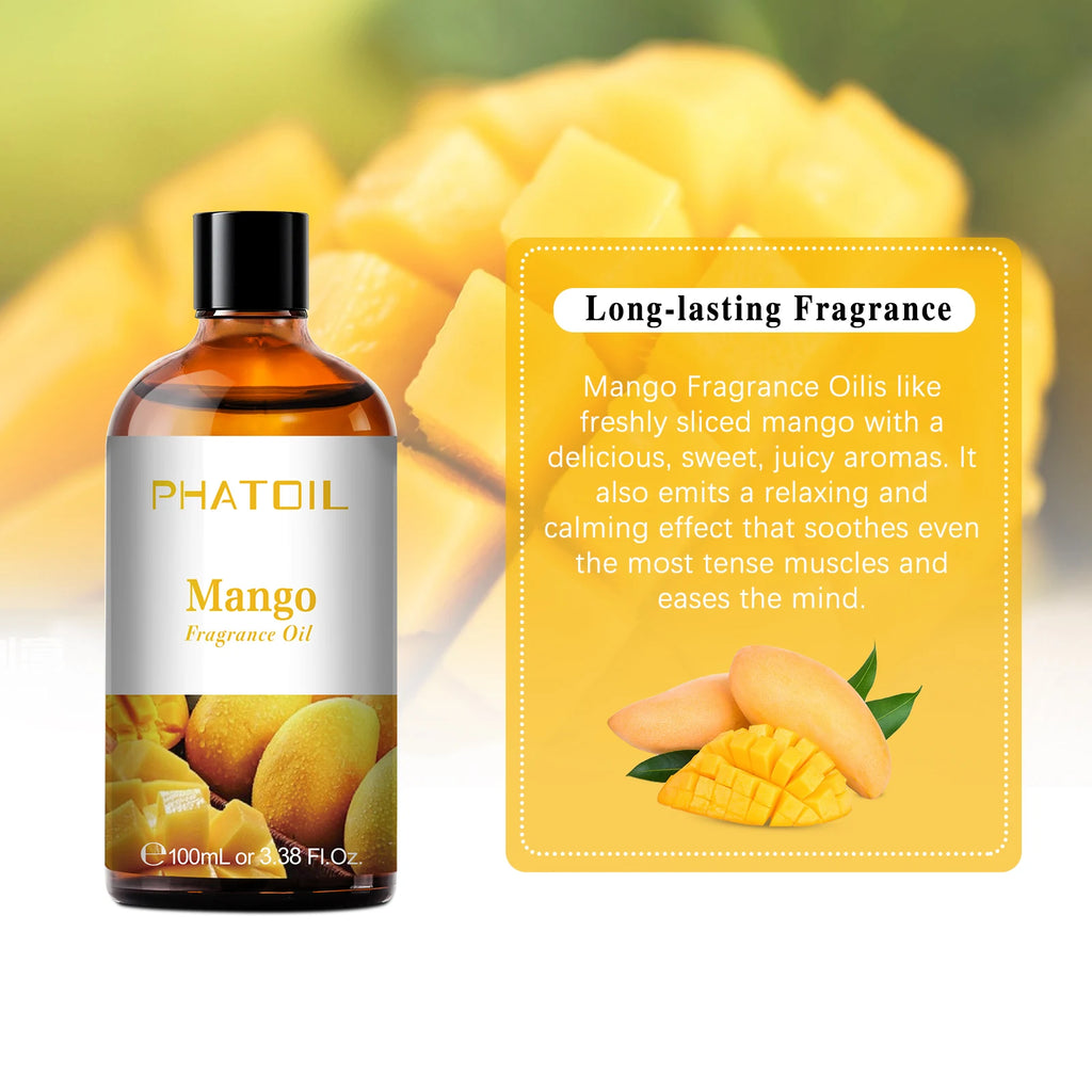 PHATOIL 100ml Aromatherapy Fragrance Oil — Coconut & Vanilla, Strawberry, Cherry, Lemon — 1/2/3-Pack for Diffuser, Candle Making & DIY