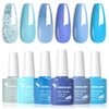 Hema-Free TPO-Free Gel Nail Polish 7.5ml, Glitter Jelly & Nude Shades, Soak-Off UV/LED Full Coverage French