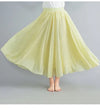 Cotton Linen Ankle-Length Maxi Skirt for Women, Y2K Harajuku Casual Streetwear, Shirred Waist