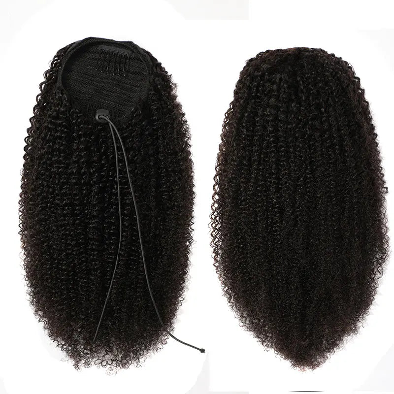 Afro Kinky Curly Drawstring Ponytail 100% Human Hair 3C/4A 8-26 Inch Brazilian Remy Clip-In for Black Women