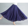 Cotton Linen Ankle-Length Maxi Skirt for Women, Y2K Harajuku Casual Streetwear, Shirred Waist