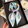 Bohemian Paisley Satin-Feel Polyester Square Scarf for Women 70×70 cm (27.6×27.6 in) – Neck, Hair, Bandana Shawl