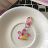 Colorful Transparent Resin Flower Keychain - Cute Bag Charm Pendant for Women & Girls