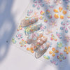 Gold Snowflake & Snowman 3D Self-Adhesive Christmas Nail Stickers with Rhinestones, 10.3 x 8 cm (4.06 x 3.15 in) Sheet