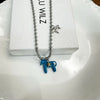 Enamel Horse Pendant Necklace - Silver-Plated Zinc Alloy Chain Choker (White, Black, Green, Blue, Pink)