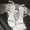 Crystal Snake Coiled Ankle-Strap Gladiator Stiletto Heels Rhinestone Party & Prom Sandals
