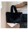 IMYOK Faux Fur Plush Shoulder & Crossbody Tote Bag — Soft Women's Casual Fashion Handbag (Small & Large)
