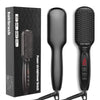 Electric Beard & Hair Straightening Brush – Tourmaline Ceramic Anti-Scald Straightener with Digital Temp Control (100-240V)