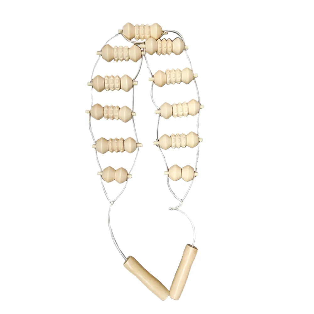 Wood Therapy Massage Roller and Gua Sha - Wooden Anti-Cellulite Slimming Massager for Body, Back & Feet