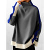 Contrast Color Plus Size Turtleneck Sweater for Women - Loose Knit Long Sleeve Warm Jumper (1XL-4XL)