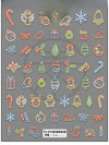 Pink Christmas Tree 5D Embossed Nail Art Stickers – Snowflake & Star Self-Adhesive Decals (4.06 x 3.15 in / 10.3 x 8 cm)