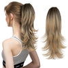 SARLA Clip-In Wavy Ponytail Extension 14 in (35 cm) - Synthetic High-Temp Fiber with Claw Clip & Elastic Band