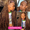 Glueless Preplucked Ombre Deep Wave Lace Front Wig – 7x5 or 13x4 Transparent Lace, 26+ inch (66+ cm) Remy Brazilian Human Hair