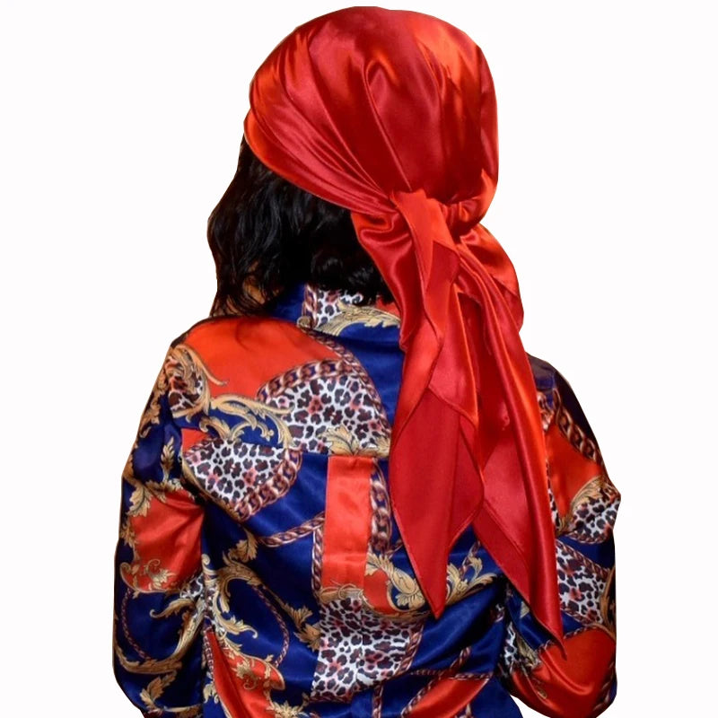 35.4 x 35.4 in (90 x 90 cm) Satin Square Scarf – Women's Polyester Hijab, Headscarf, Shawl & Bandanna