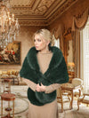 Handmade Faux Fox Fur Shawl - Polyester Long Wedding & Party Wrap (53-69 in / 135-175 cm)