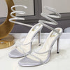 Crystal Ankle Strap Open Toe Thin High Heel Platform Sandals for Women - Party Wedding Prom
