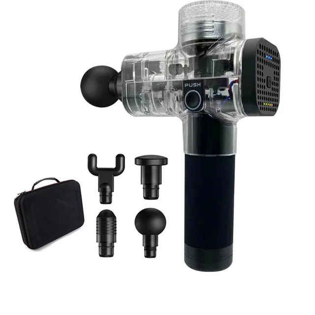 Deep Tissue Percussion Massage Gun – Muscle Recovery & Pain Relief, Up to 20 Speeds, 2500mAh Battery, Multiple Interchangeable Heads