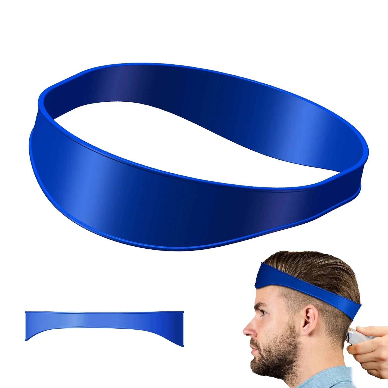 Silicone Neckline Haircut Guide Headband – Curved Barber Template for DIY Fades, Hands-Free Trimming (Fits Most 21.5 in / 54.6 cm)