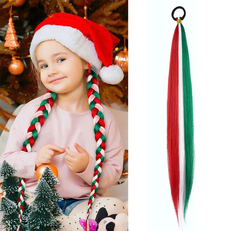 Women's Long Straight Ponytail Wig Extension - High-Temp Fiber, Festive & Braidable (1 Piece)