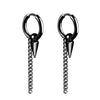 Punk Stainless Steel Stud Earrings Black – Unisex Vintage Hip Hop Ear Studs