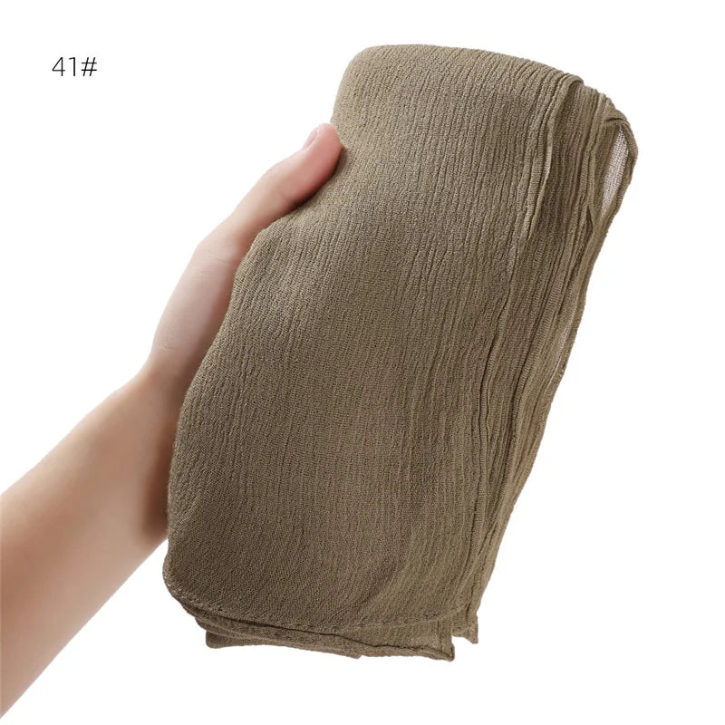Women's Large Solid Polyester Hijab Scarf 80 x 190 cm (31.5 x 74.8 in) Long Muslim Headscarf Wrap Shawl Turban