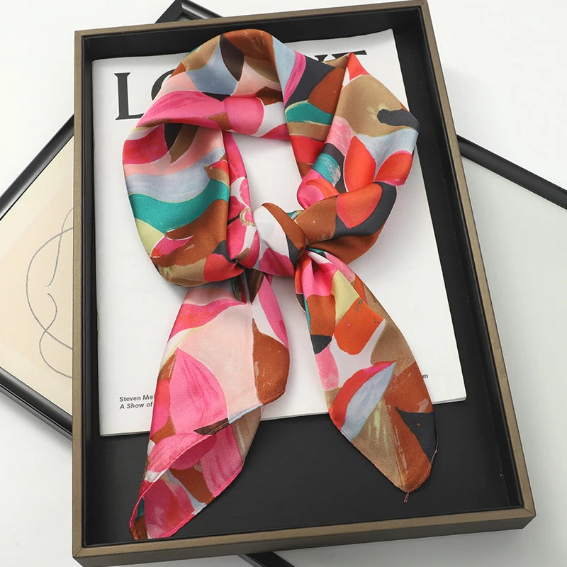Luxury Satin-Look Square Scarf 70 x 70 cm (27.6 x 27.6 in) – Women's Hijab, Neck & Hair Wrap