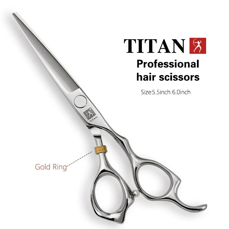 TITAN 3D Professional Barber Hairdressing Shears 6.0 in (15 cm) Japan 440C Stainless Steel