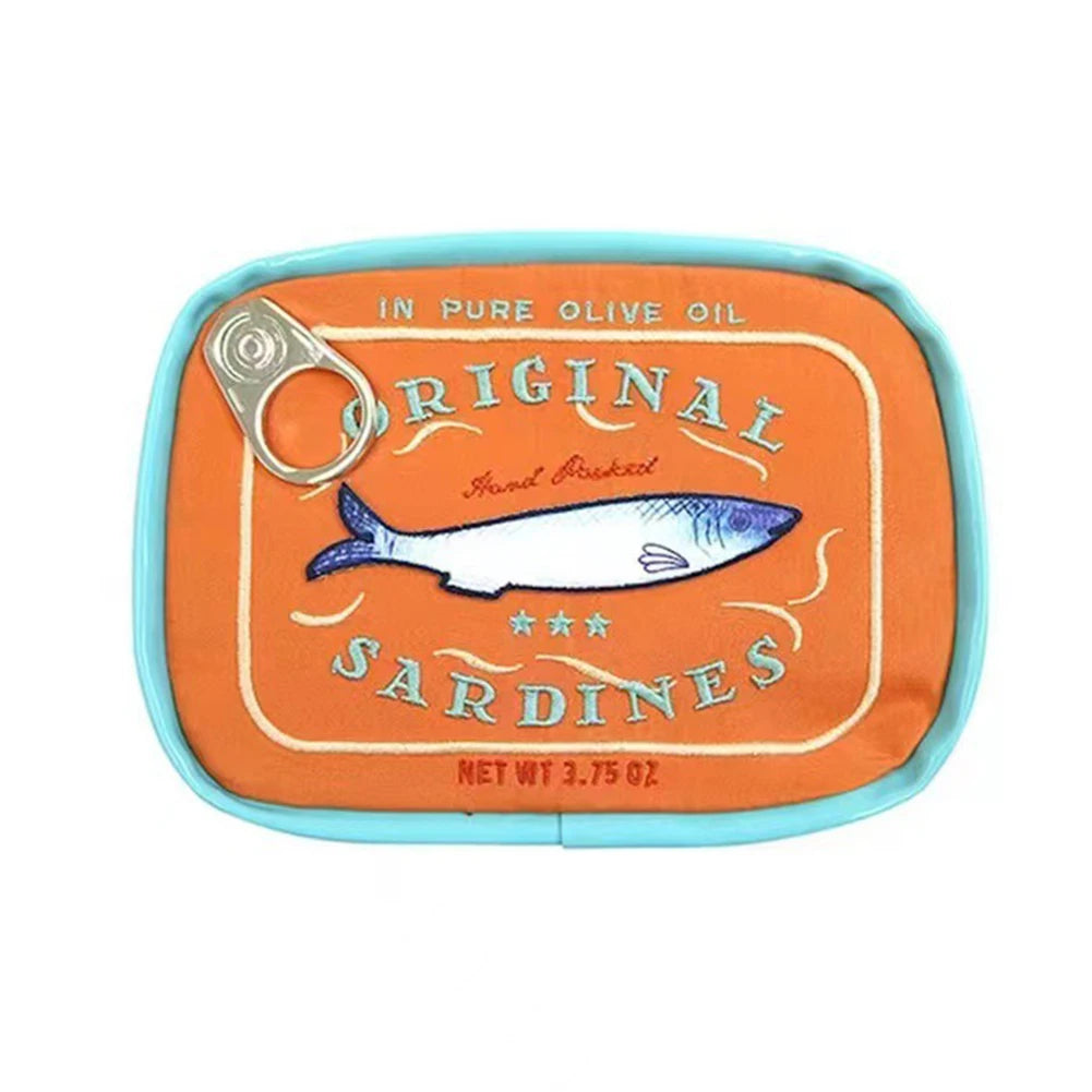 Canned Sardines Women Travel Cosmetic Bag Cute Toiletry Bag Creative Portable Fashion Zipper Multi-function for Weekend Vacation