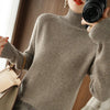 Women's Merino-Blend Mock Neck Sweater - Soft Long-Sleeve Pullover, Casual Solid Knit (Autumn/Winter)