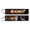 Anime Embroidered Keychain Double-Sided Key Fob 3 x 13 cm (1.2 x 5.1 in) for Backpacks Cars Motorcycles Gift
